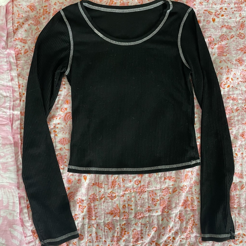 Shein long sleeve black shirt